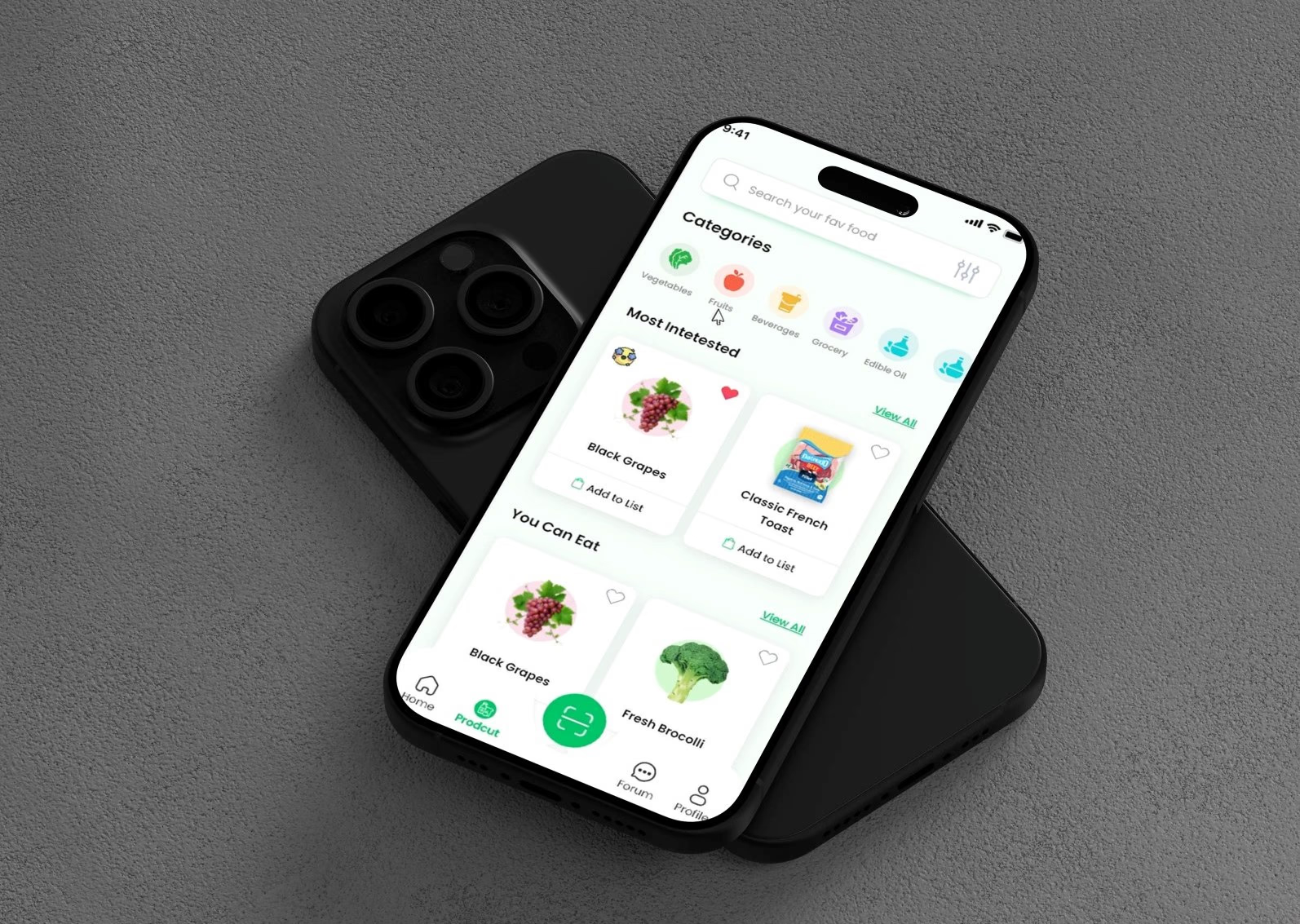 Bkrona, personalized food discovery app UI